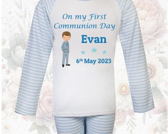 Personalised Communion Pyjama Blue