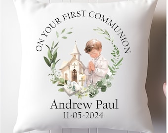 Personalised Communion Cushion Boy