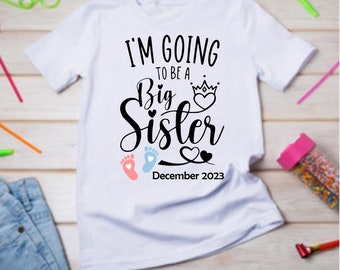 Personalised Big Sister Announcement T-shirt