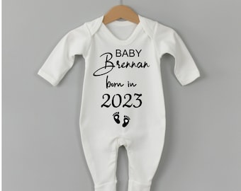 Personalised Baby Grow Born In