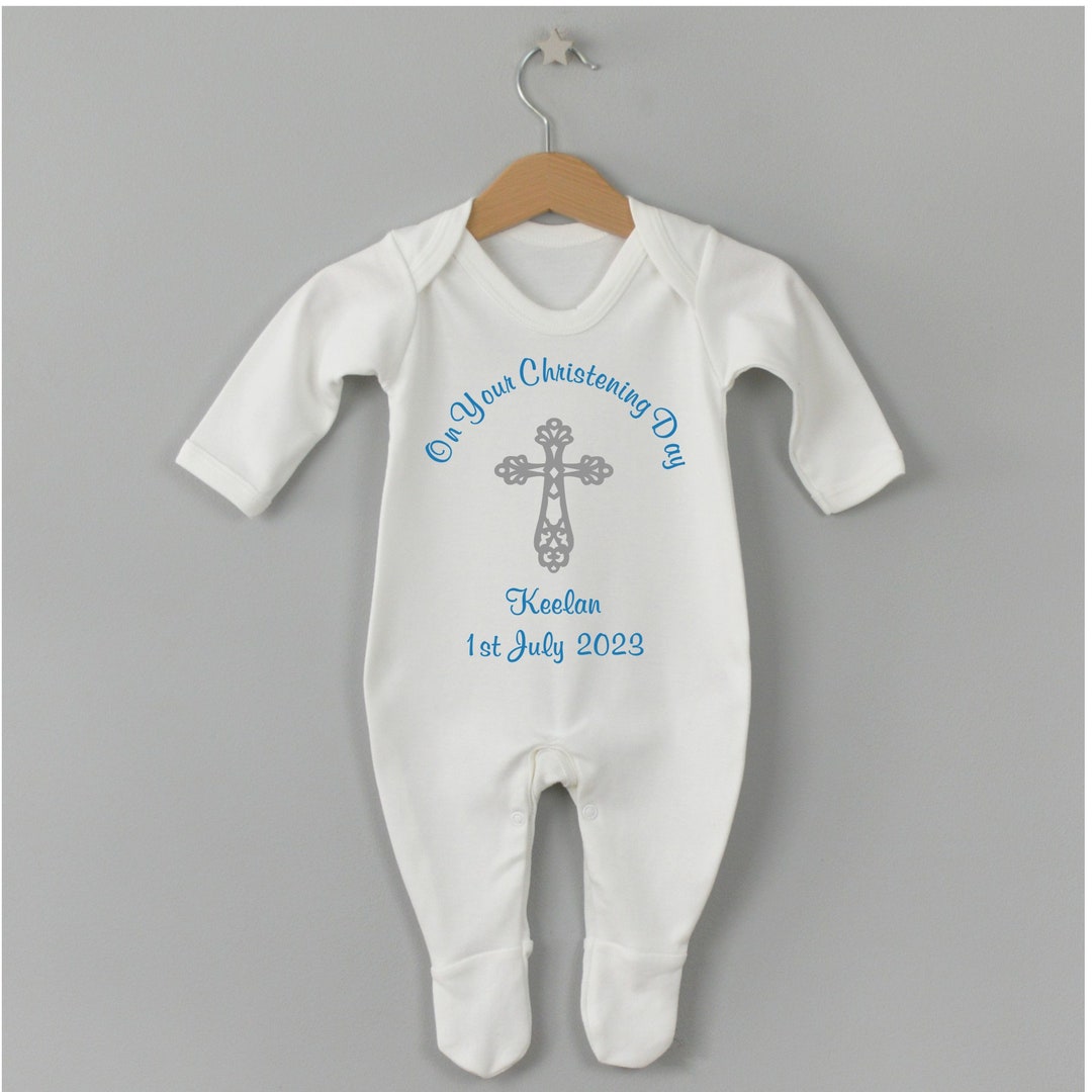 Personalised Christening Baby Grow Etsy