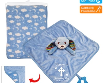 Personalised Blanket and Comforter Christening Gift Set
