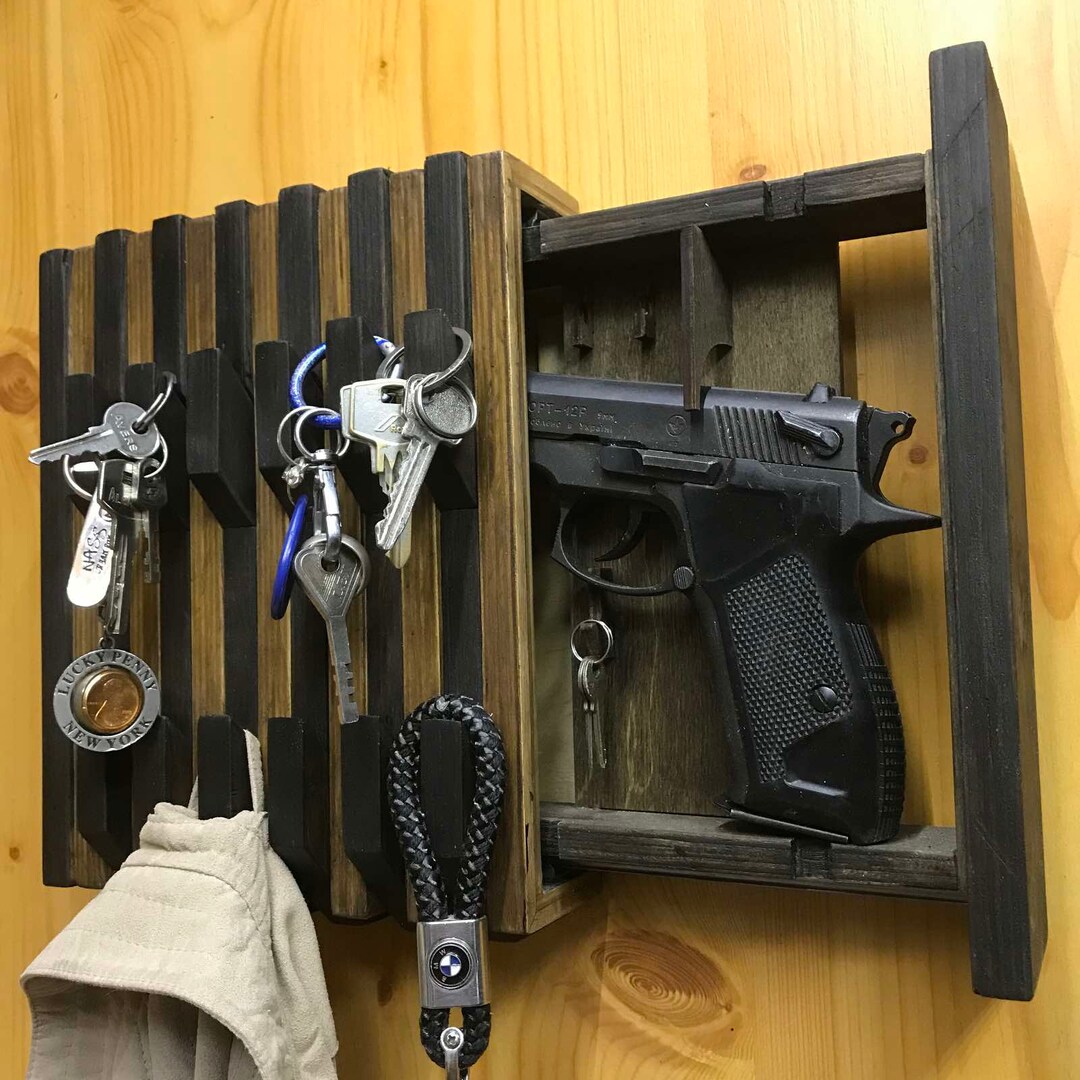 Floating Shelf, Coat and Keys Hanger, Hidden Gun Storage, Concealment