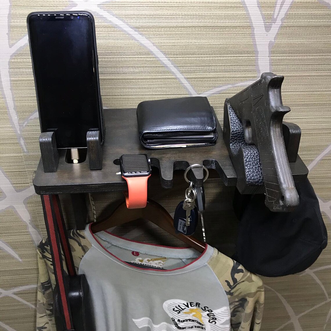 Nightstand Gun Holder EDC Organizer Charging Station Police Etsy