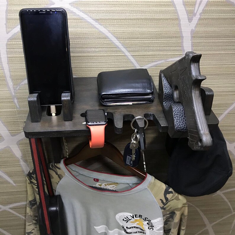 Nightstand Gun Holder EDC Organizer Charging Station Police Etsy
