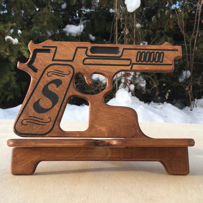 Gun lover gifts. Cell phone stand. Best friend gifts long