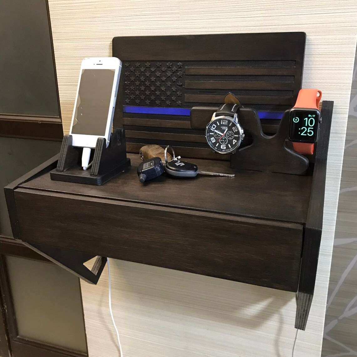 Floating Nightstand With Gun Concealment Shelf. Hidden Gun Etsy