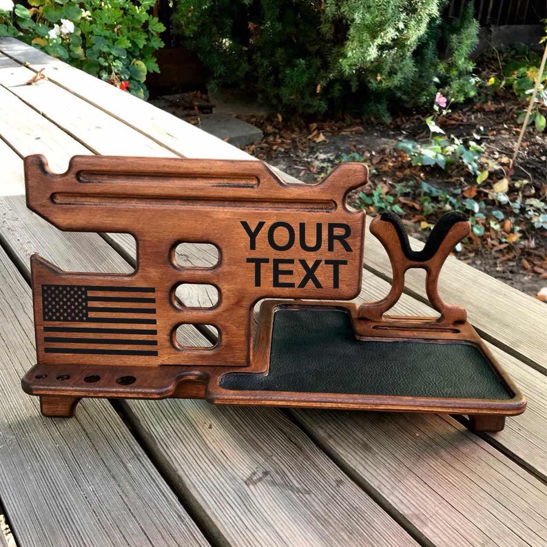 Thin blue line gifts Gun holder Wood burning Police officer buckle