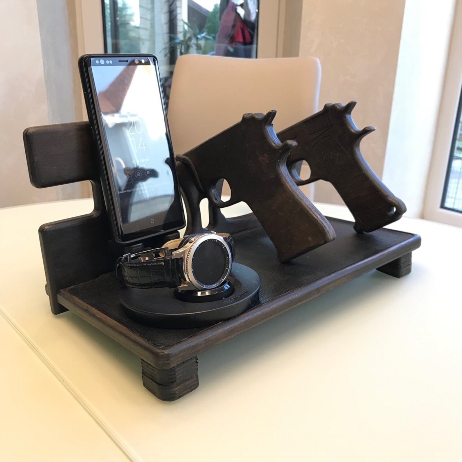 Bedside Organizer for Men With Gun Holder Samsung and Watch Etsy