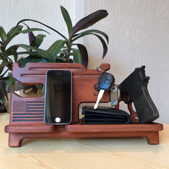Nightstand Gun Holder Docking Stations For Men 50th Etsy