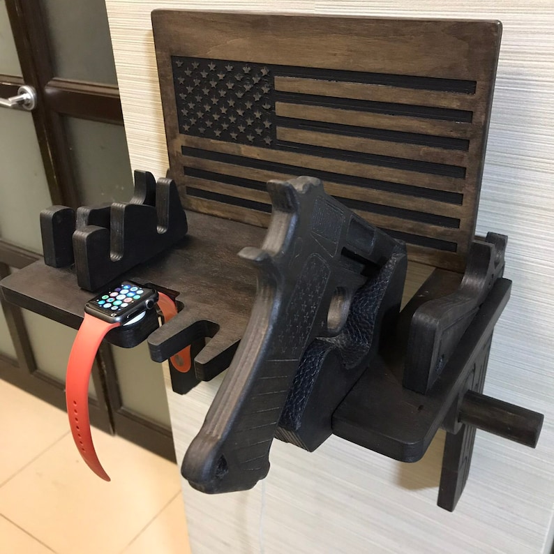 Nightstand Gun Holder EDC Organizer Charging Station Police Etsy