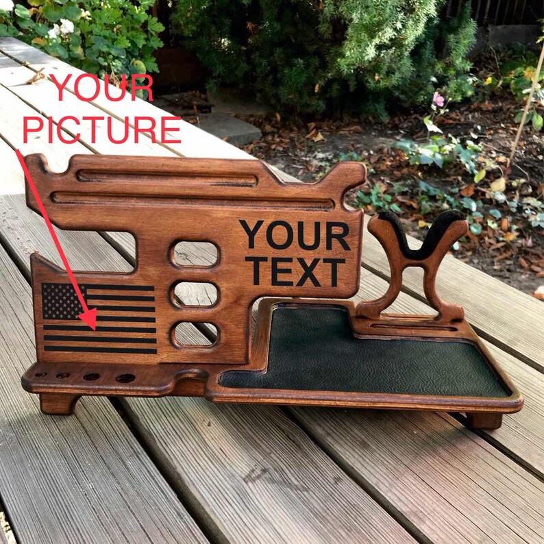 Nightstand Organizer for Men Gun With Phone Stand. Pistol Etsy