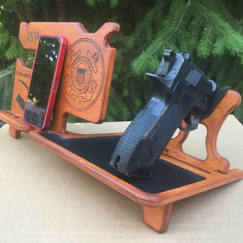 Thin blue line gifts Gun holder Wood burning Police officer buckle