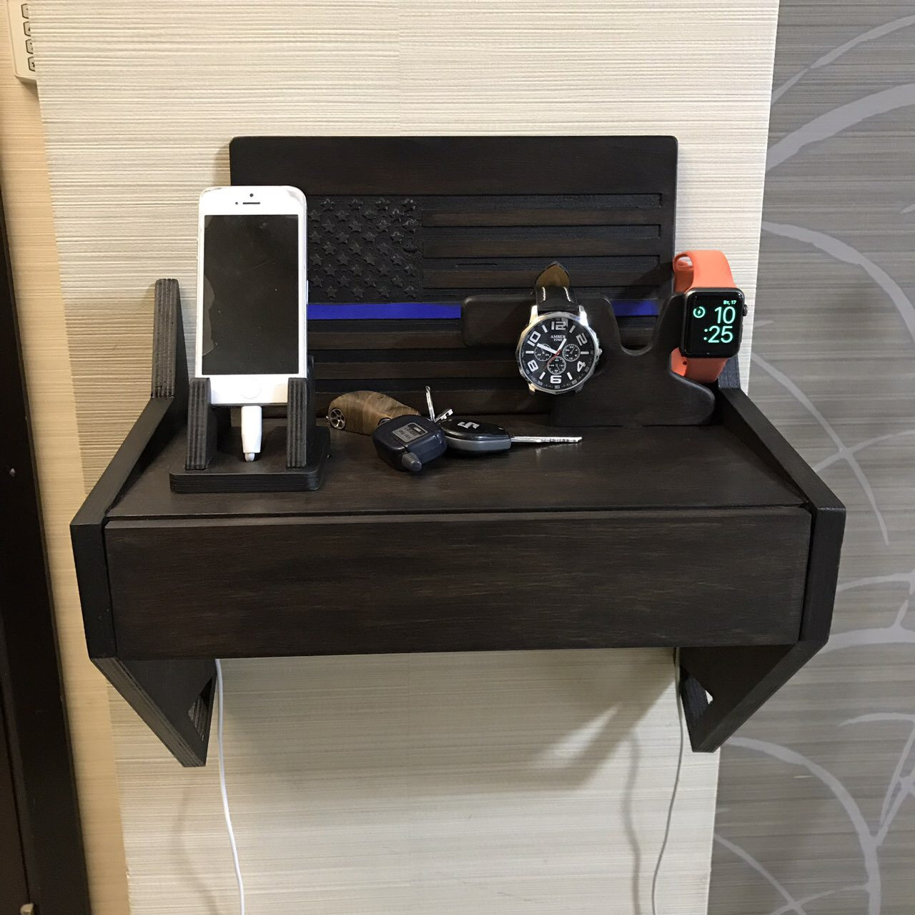 Floating Nightstand With Gun Concealment Shelf. Hidden Gun Etsy UK
