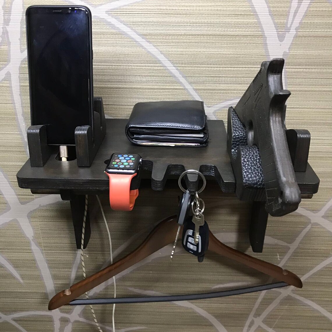 Nightstand Gun Holder EDC Organizer Charging Station Police Etsy