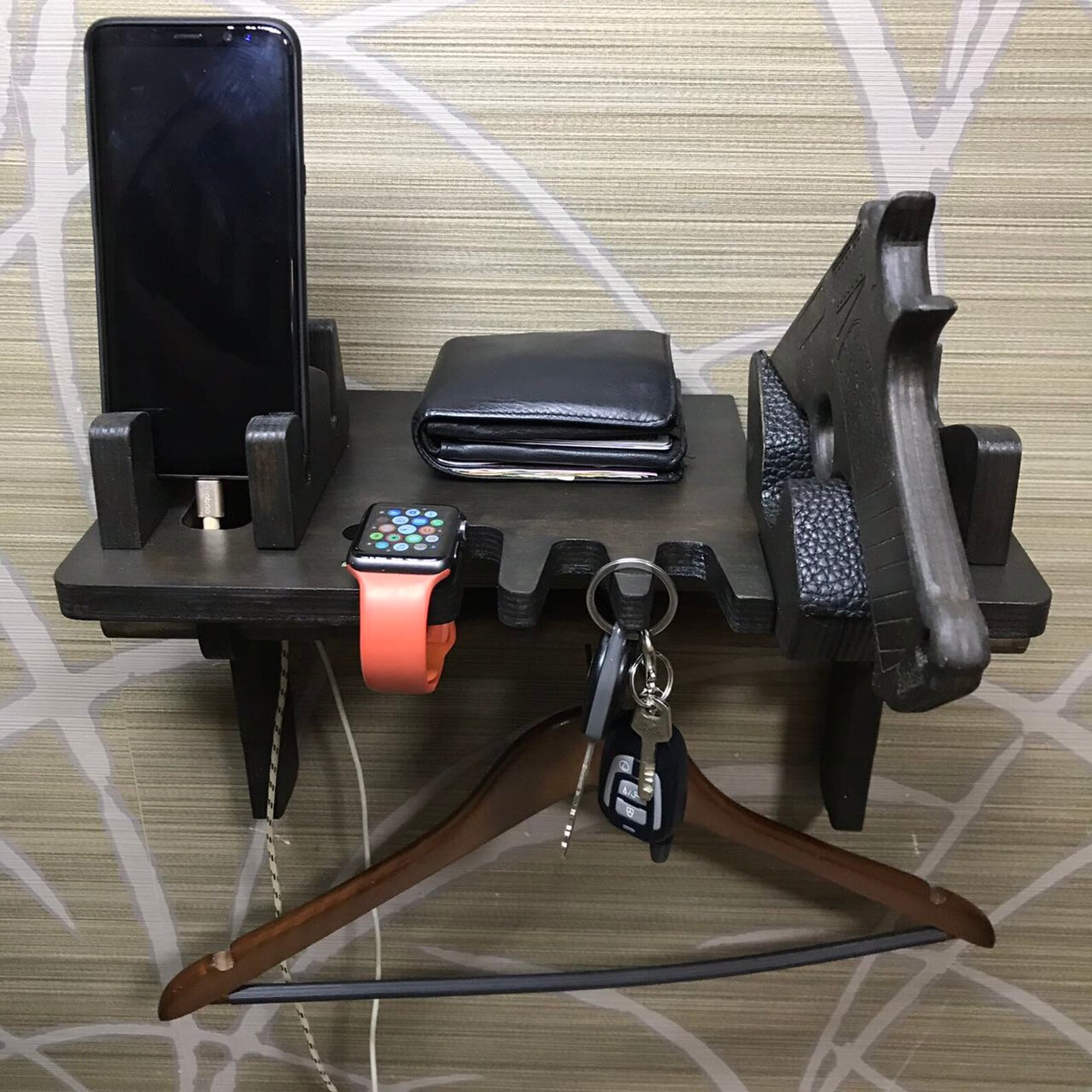 Nightstand Gun Holder EDC Organizer Charging Station Police Etsy