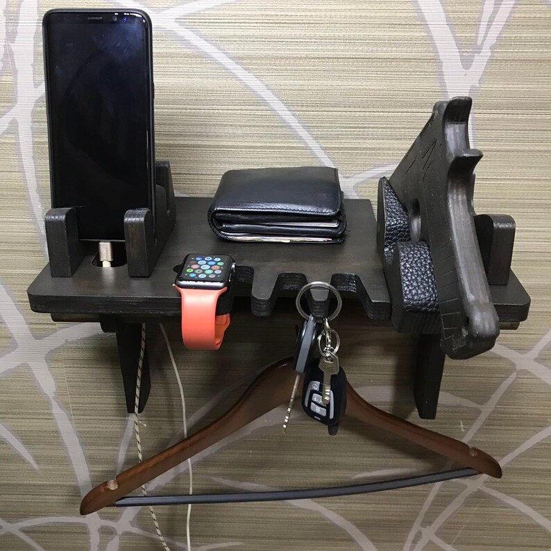 Nightstand Gun Holder EDC Organizer Charging Station Police Etsy