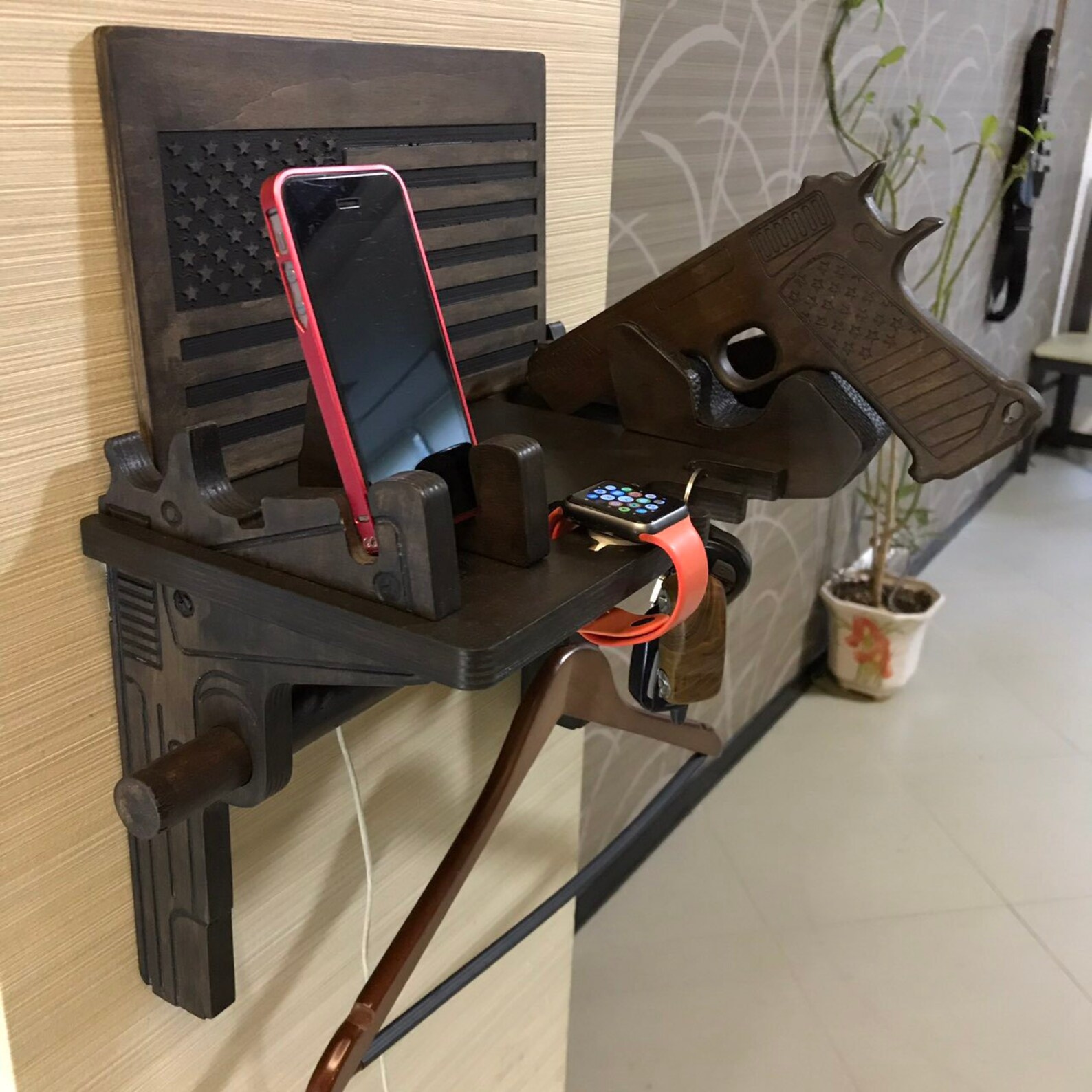 Nightstand Gun Holder EDC Organizer Charging Station Police Etsy