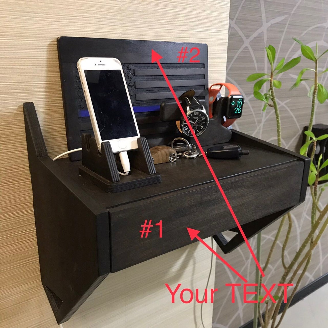 Floating nightstand Gun nightstand holder Entryway organizer Etsy