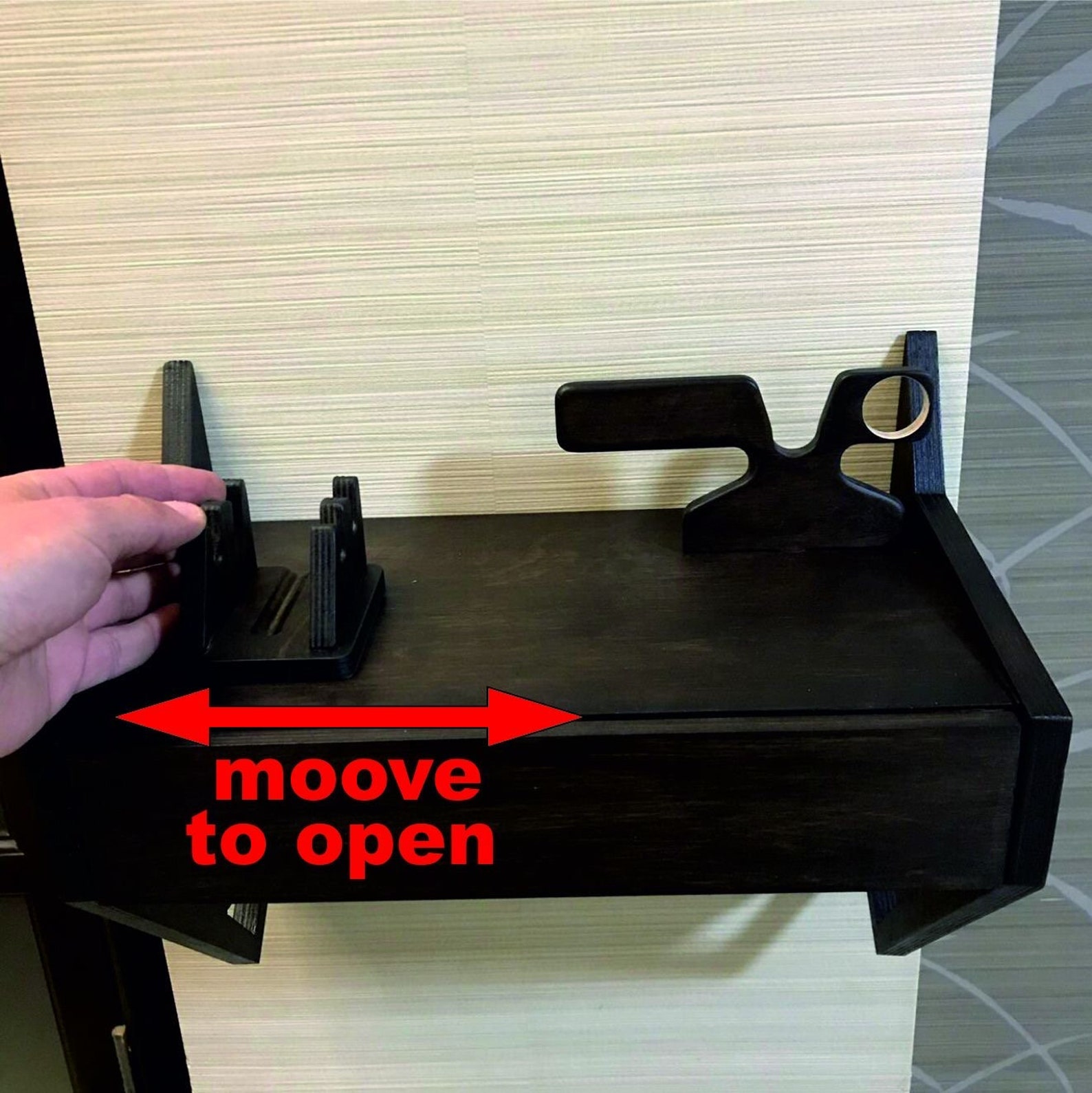 Floating Nightstand With Gun Concealment Shelf. Hidden Gun Etsy