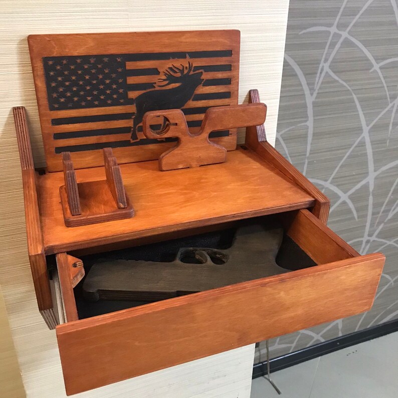 Hidden gun storage Concealment furniture Hanging nightstand Etsy