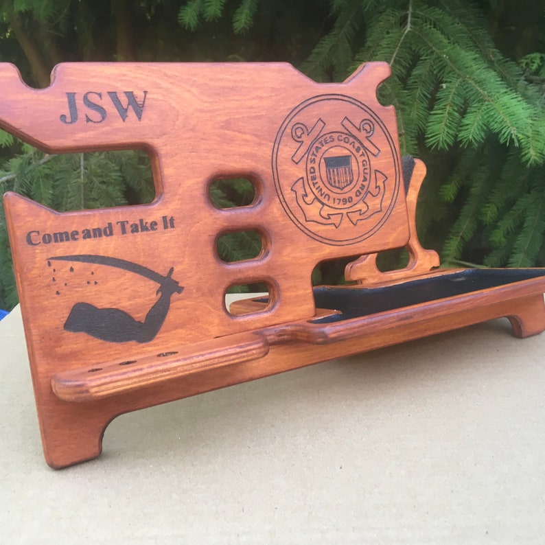 Gun Rack With Nightstand Phone Organizer. Security Badge. Etsy