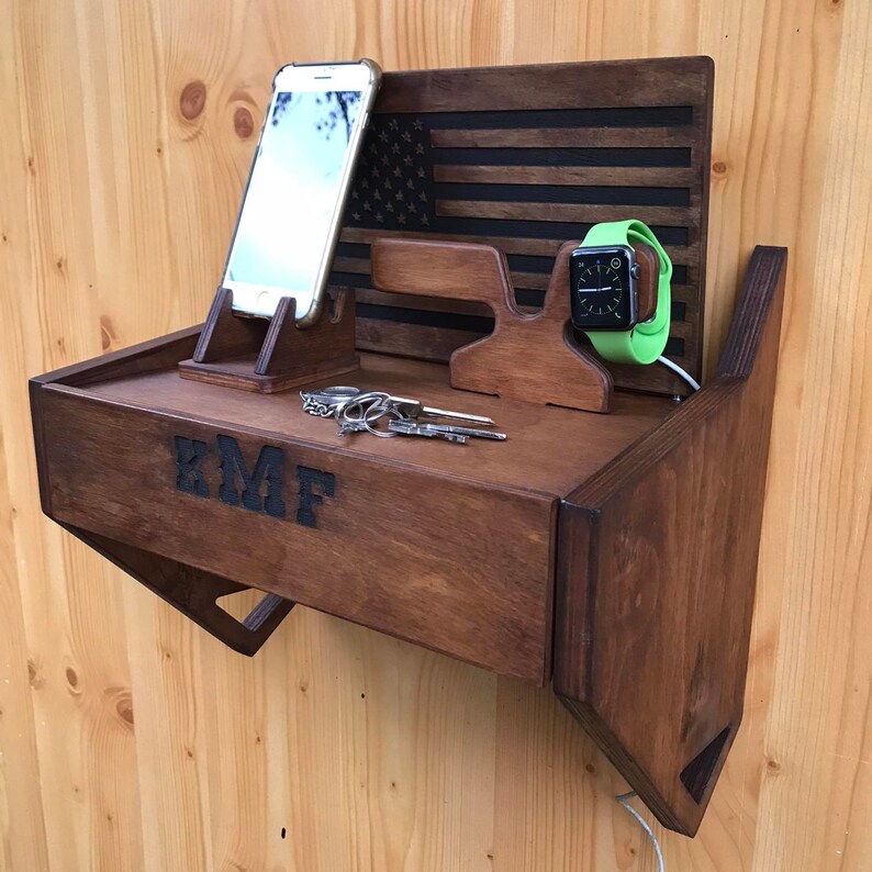 Floating Nightstand Wall Mounted Gun Safe. Wooden American Etsy