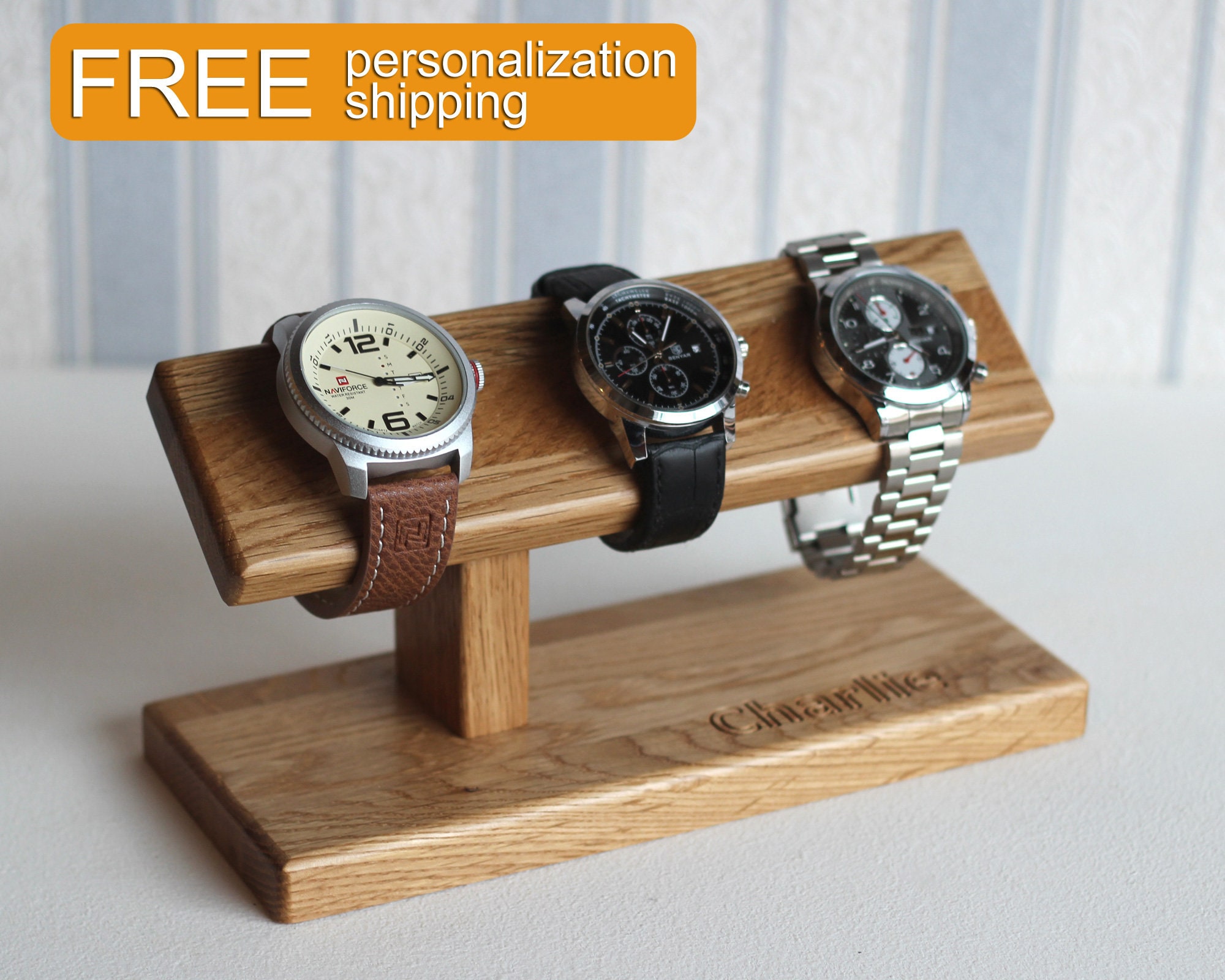 wooden watch organiser