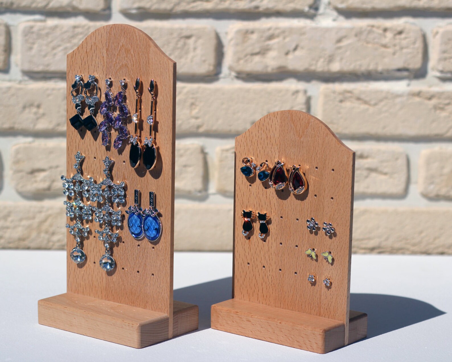 Earring holder wooden organizer for stud earrings. Stud Etsy