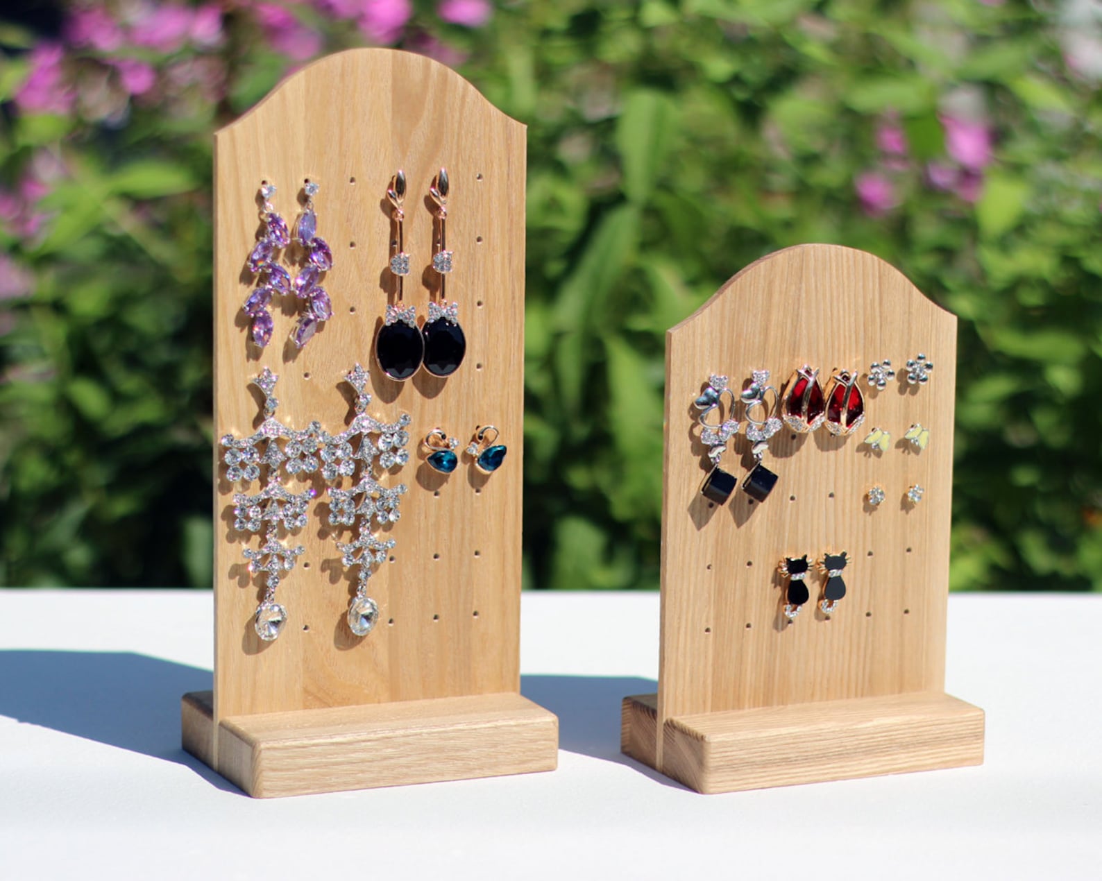 Earring holder wooden organizer for stud earrings. Stud Etsy
