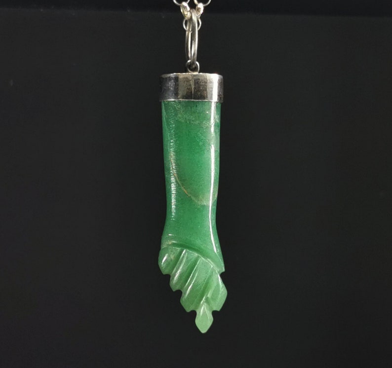 15 Sterling Lucky Necklace Fig Pendant Good Luck Etsy