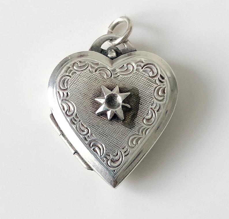 Miniature Heart Keepsake Locket Sterling Silver Locket Petite Heart Shaped Locket