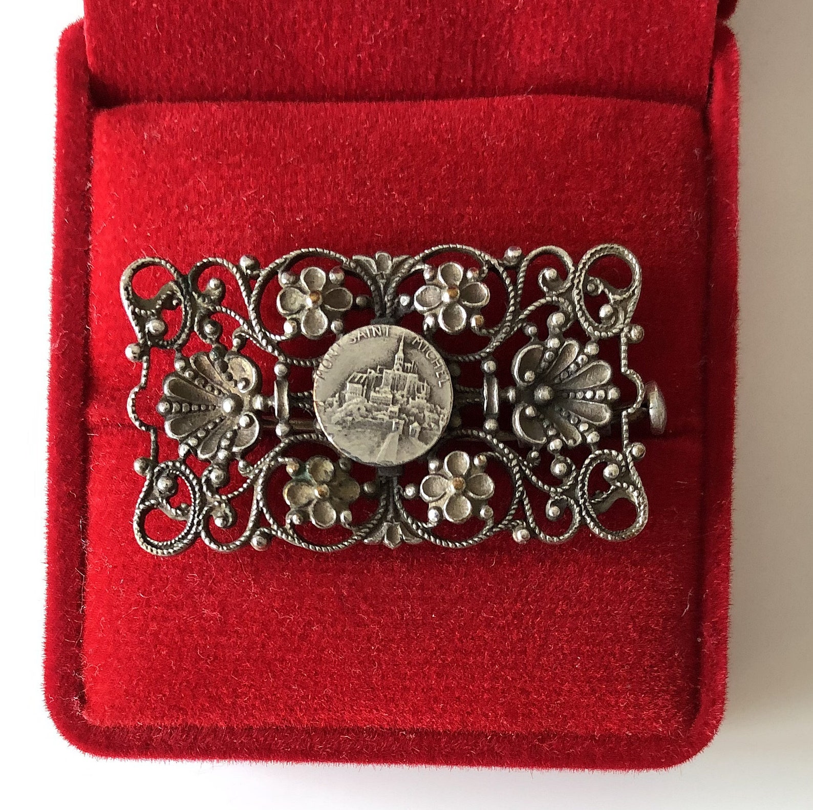 Vintage Mount Saint Michael Brooch French Catholic Lucky Etsy