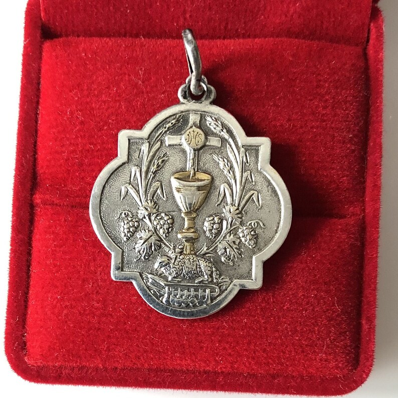 Vintage Religious Medal Catholic Pendant Lucky Charm Etsy