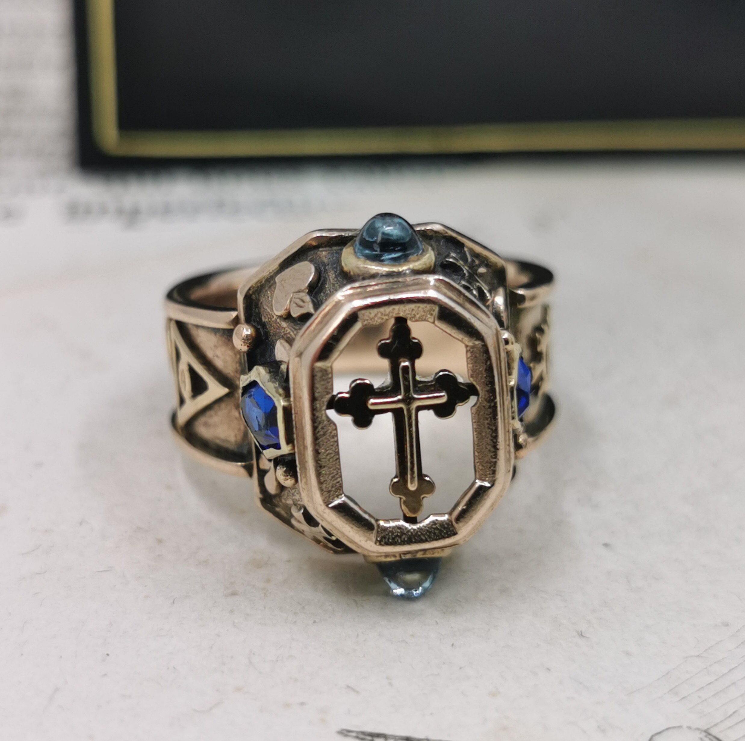 Antique Priest Ring German Faith Ring 6ct Gold US Size 8 Etsy