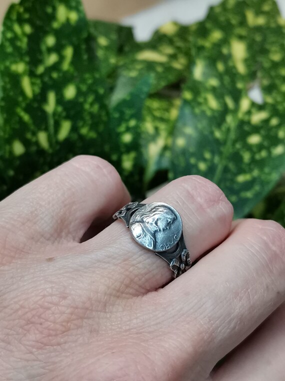 Antique Joan Of Arc Ring, French Silver Saint Rin… - image 2