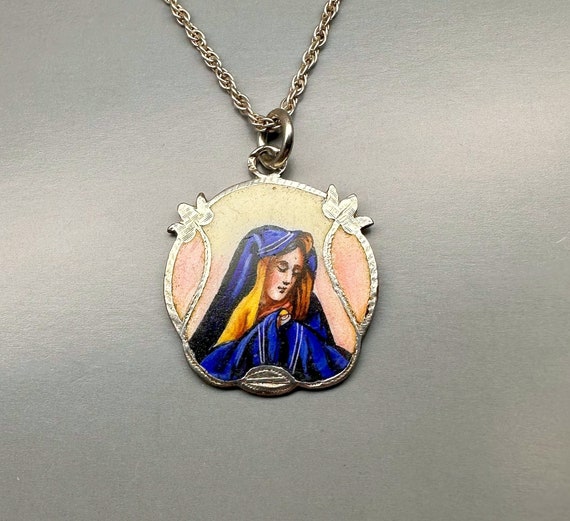 Virgin Mary Charm Antiqued Sterling Silver Virgin Mary Charm Antiqued Sterling Silver