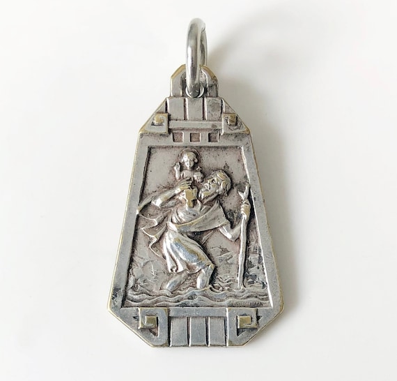 Sterling Silver Saint Christophe Médaillon Charm Pendentif