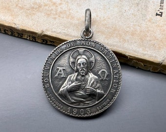Antique Virgin Mary Pendant, Mater de Bono Consilio