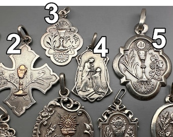 Chaine & Pendentif Médaille Religieuse Vintage Argent - Bijou Ancien État Impeccable