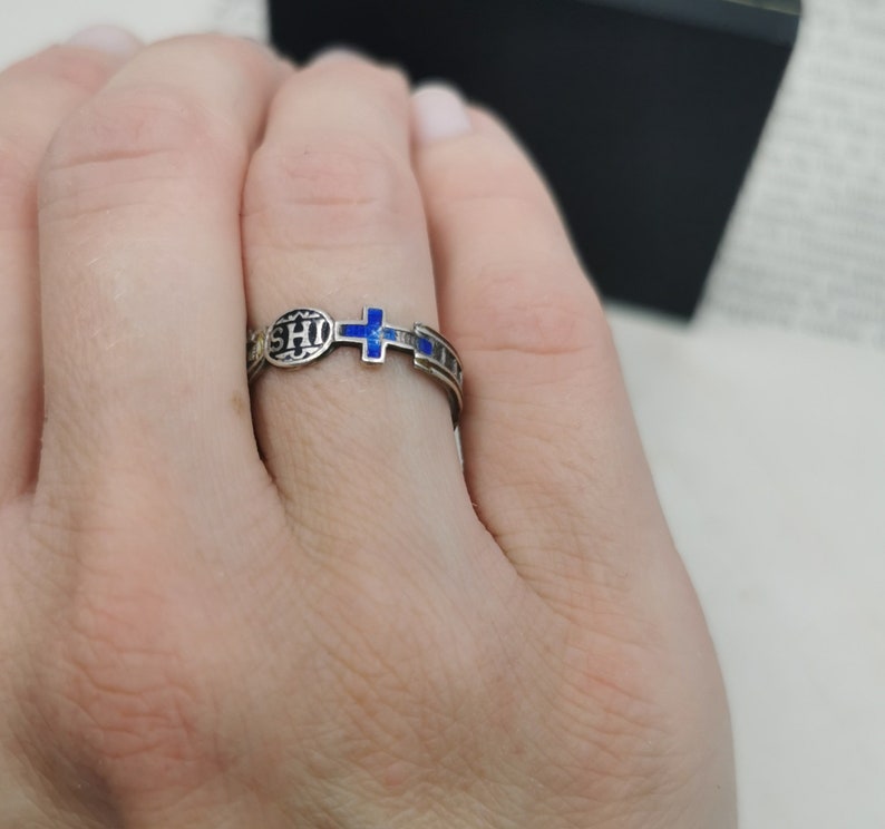 Antique German Jesuit Ring Catholic IHS Enamel Ring US Size Etsy