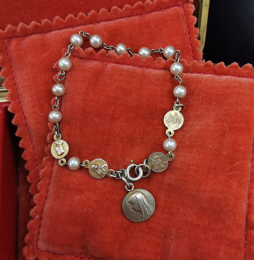 Vintage French Religious Bracelet Virgin Mary Bracelet Etsy UK