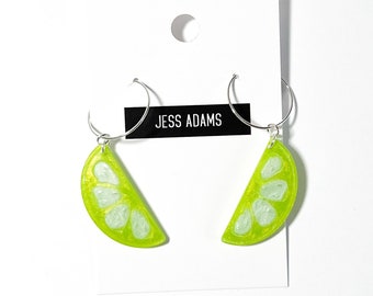 Lime Earrings / Fruit Earrings / Citrus Slice Earrings