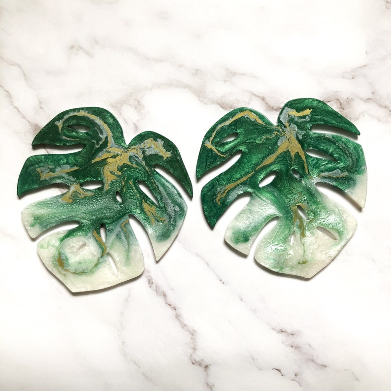 Emerald Green Monstera Leaf Coasters Etsy
