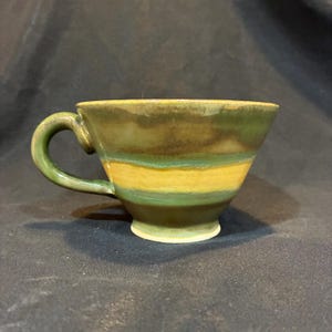 Green and Yellow Striped Mug