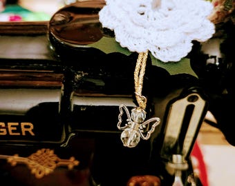Handmade Angel Spool Pin Doily for sewing machines.