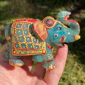 Green Aventurine Painted Elephant