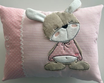 Almohada con nombre, personalizada, almohada de peluche, conejito con orejas 3D, regalo
