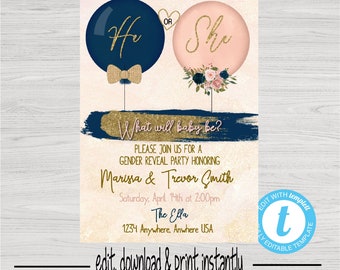 Gender Reveal Invitation Etsy