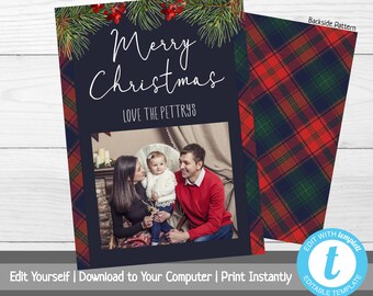 photo christmas card etsy